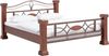 Massives Holzbett Byzanz 140x200 braun – Rustikales Doppelbett mit Metallgestell & Holzpfosten, stabil & hochwertig für gemütliches Schlafzimmer Bild 3