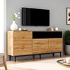 39F Furniture Dream Sideboard in Eiche-Optik mit 3 Türen und offenem Fach, Kommode, Aufbewahrungsschrank für Wohnzimmer, Schlafzimmer oder Flur, 160×35×76 cm Bild 5