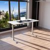 elektrisch höhenverstellbarer Schreibtisch DESK 160 x 80 cm - Gestell Grau, Platte Weiss Bild 2