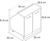 Dachschrägenschrank Rion Weiß Hochglanz 80 x 81.6 cm mit 2 Türen, Schrankkorpus 60 cm Tiefe Vicco Bild 3