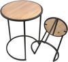 2x Beistelltisch rund aus Metall & Holz, 40 + 50 cm hoch, Blumentisch, Satztische Bild 3