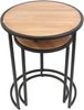 2x Beistelltisch rund aus Metall & Holz, 40 + 50 cm hoch, Blumentisch, Satztische Bild 4
