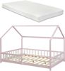 Hausbett Hesel mit Matratze und Rausfallschutz 140x200cm Rosa [en. casa] Bild 4