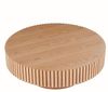 NJLyuhome Elegant Round Coffee Table-MDF Base with Ash Veneer Finish, Modern Design for European Living-Natural Bild 3