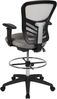 Flash Furniture Zeichenhocker, Metall Kunststoff Holzwerkstoff Schaumstoff Netzgewebe Technisches Holz, Hellgrauer Netzstoff, schwarzer Rahmen, Set of 1 Bild 5