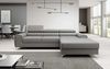 Designer Sofa Melinda mit Schlaf- und Klappfunktion Stoff Grau Rechts Bild 2