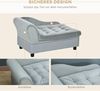 PawHut Tierbett Haustiersofa Hundesofa mit Matte Lagerraum Naturholz+Plüsch Hellgrau, Plüsch, 76B x 45T x 43H cm Bild 5