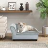 PawHut Tierbett Haustiersofa Hundesofa mit Matte Lagerraum Naturholz+Plüsch Hellgrau, Plüsch, 76B x 45T x 43H cm Bild 2
