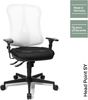 Topstar HE20PBC03 Head Point SY "P4", ergonomischer Bürostuhl, Schreibtischstuhl, Muldensitz, inkl. Armlehnen, Netzrücken, Stoffbezug schwarz/weiss Bild 3