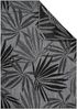 carpet city In- & Outdoor-Teppich Anthrazit, Grau - Wendeteppich - 160x230 cm - Florales Muster - Wetterbeständig für Balkon, Terrasse - Teppiche Modern Indoor Wohnzimmer, Küche Bild 2