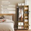 HOMCOM Kleiderschrank Garderobe Set mit Spiegel, Kleiderstange, Schuhschrank und Fächer (Flurgarderobe Set, 1-St, Garderobe Set) 80 x 30 x 175 cm, Naturholz Bild 3