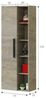 Dmora - Säulenschrank LosAngeles, 1-türiger Badezimmerschrank, Hängewandschrank mit 5 Regalen, 51x25h135 cm, Eiche Bild 3