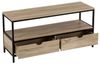 TV-Schrank mit 2 Einlegeböden und 2 Schubladen aus PB und Metall in Natur und Schwarz Bild 4