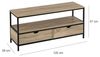 TV-Schrank mit 2 Einlegeböden und 2 Schubladen aus PB und Metall in Natur und Schwarz Bild 5