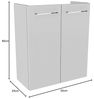 FACKELMANN SBC SCENO Waschbeckenunterschrank Gäste WC 55 cm breit, Weiß, 2 Türen Bild 3