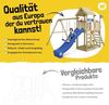 WICKEY Spielturm Klettergerüst MultiFlyer Holzdach mit Schaukel & grüner Rutsche, Kletterturm mit Holzdach, Sandkasten, Leiter & Spiel-Zubehör Bild 5