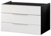 FACKELMANN KARA Waschtisch Set mit Spiegelschrank 80 cm breit, Weiß/Anthrazit, Waschbecken Keramik Weiß, 2 Schubladen Bild 2