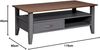 Inter Link - Couchtisch - Massivholztisch - Wohnzimmertisch - Sofatisch - Kiefer Massivholz - Spanplatte beschichtet- Artisan Eiche Optik - Anthrazit - Luzerna Bild 3