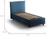Talamo Italia - Cassiopea-Einzelbett, Bettkasten mit Stoffbezug, 100 % Made in Italy, Öffnung vorne, geeignet für Matratzen 80x200 cm, Blau Bild 2