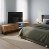 FurnitureR TV-Lowboard mit 2 Türen & offenem Fach, modernes Holz-Weiß-Design für Wohnzimmer & Medienbereich Bild 3