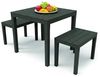 Dmora - Outdoor-Lounge-Set Moncalieri, Gartenkomposition mit 1 quadratischem Tisch und 2 Bänken, Indoor- und Outdoor-Lounge von Pic Nic, 100 % Made in Italy, Anthrazit Bild 2