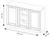 Standvitrine Cozy Glasvitrine 140x42x90cm Eiche Rustikal teilmassiv 3-türig Bild 3