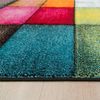 Paco Home Teppich Wohnzimmer Kinderzimmer Bunt Kurzflor Moderne 3D Optik Kariert Geometrische Muster, Grösse:200x290 cm, Farbe:Bunt 2 Bild 3