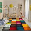 Paco Home Teppich Wohnzimmer Kinderzimmer Bunt Kurzflor Moderne 3D Optik Kariert Geometrische Muster, Grösse:200x290 cm, Farbe:Bunt 2 Bild 2