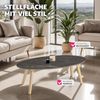 tectake Couchtisch Ovaler Couchtisch (1-St, 1 tlg), Eleganter ovaler Couchtisch mit großer Ablagefläche Bild 5