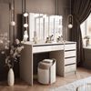 Lookway Schminktisch MADA ELITE KASCHMIR mit Spiegel und LED Beleuchtung (1x Schreibtisch 1x Spiegel), Breite: 120 cm Bild 2