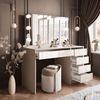 Lookway Schminktisch MADA ELITE KASCHMIR mit Spiegel und LED Beleuchtung (1x Schreibtisch 1x Spiegel), Breite: 120 cm Bild 4