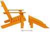vidaXL 2-Sitzer Adirondack-Gartenbank mit Fußstütze Tannenholz Orange Bild 4