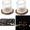 COOK CONCEPT, KA0390, Duo of transparent Glass Whiskey Glasses with Acacia Support, ideal for Cocktails and aperitifs, Capacity 16cl, elegant Design, Size 16cl, transparent Color Bild 2