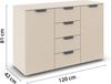 rauch Aditio Box, Kommode, 2-türig, 4 Schubladen, mit Softclose-Funktion, Farbe Beige, BxHxT 120x81x42cm Bild 3