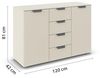 rauch Aditio Box, Kommode, 2-türig, 4 Schubladen, mit Softclose-Funktion, Farbe Beige, BxHxT 120x81x42cm Bild 3