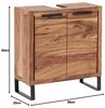 Waschbeckenunterschrank Akazie hell 56x60x25 cm massivum Sydney Bad Unterschrank Holz Badschrank Landhausstil klein modern Bild 3