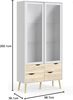 Vitrinenschrank NAPOLI Eiche/weiß Vitrine Standvitrine Glasvitrine Bild 3