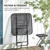 Outsunny Gartentisch mit Ausschnitt-Design (Stahl Klapptisch, 1-St, klappbar Balkontisch), 70 x70 cm, für Garten, Terrasse, Balkon, Schwarz Bild 5