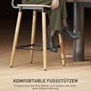 HOMCOM Barhocker 2er Set Barstuhl Tresenhocker mit Rückenlehne und Fußstütze, Küchenstühle mit Stahlbeine für Küche, Wohnzimmer, Esszimmer Natur Bild 4