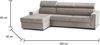 Talamo Italia - Schlafsofa mit Halbinsel Aleandra, Sofà mit Sinistra-Stauraum-Halbinsel, schmale Armlehnen, 100 % Made in Italy, 260 x 95 x 85 cm, Tortora Bild 2