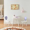 [en. casa] 'Siljan' Kindersitzgruppe mit Herz-Design, 3-tlg.,Kiefernholz weiß / lila Bild 2