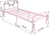 FurnitureR Metallbett Metallrahmen Bett mit LED-Licht, Gästebett Einzelbett Einzelbett Moderne Bettrahmen Jugendbett mit Lattenrost für Schlafzimmer Gästezimmer 90x190 cm, Rosa Bild 3