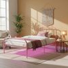 FurnitureR Metallbett Metallrahmen Bett mit LED-Licht, Gästebett Einzelbett Einzelbett Moderne Bettrahmen Jugendbett mit Lattenrost für Schlafzimmer Gästezimmer 90x190 cm, Rosa Bild 4