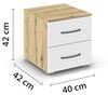 rauch Aditio Box, Nachttisch, 2 Schubladen, mit Softclose-Funktion, Farbe Weiß/Eiche Artisan, BxHxT 40x42x42cm Bild 3