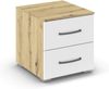 rauch Aditio Box, Nachttisch, 2 Schubladen, mit Softclose-Funktion, Farbe Weiß/Eiche Artisan, BxHxT 40x42x42cm Bild 1