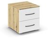 rauch Aditio Box, Nachttisch, 2 Schubladen, mit Softclose-Funktion, Farbe Weiß/Eiche Artisan, BxHxT 40x42x42cm