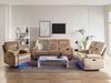 Sofa Set Samtstoff beige 6-Sitzer LED-Beleuchtung USB-Port elektrisch verstellbar BERGEN Bild 2