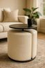 Kare Design Beistelltisch mit Hocker, Better Together (2-teilig), Creme/Schwarz, 46cm Durchmesser, Ablage Wohnzimmertisch, inklusive Hocker, Stahlgestell, Rund Bild 2