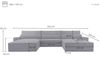 MOEBLO Wohnlandschaft DENVER U, Eckcouch aus Cordstoff Ecksofa U-Form Cord Sofa Couch Polsterecke U-Sofa - 410x85x200cm, mit Bettkasten und Schlaffunktion Bild 3