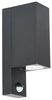 Prios Außen-Wandleuchte Tetje, Metall, Schwarz IP65mit Bewegungsmelder, 2 x 10 W LED Bild 1